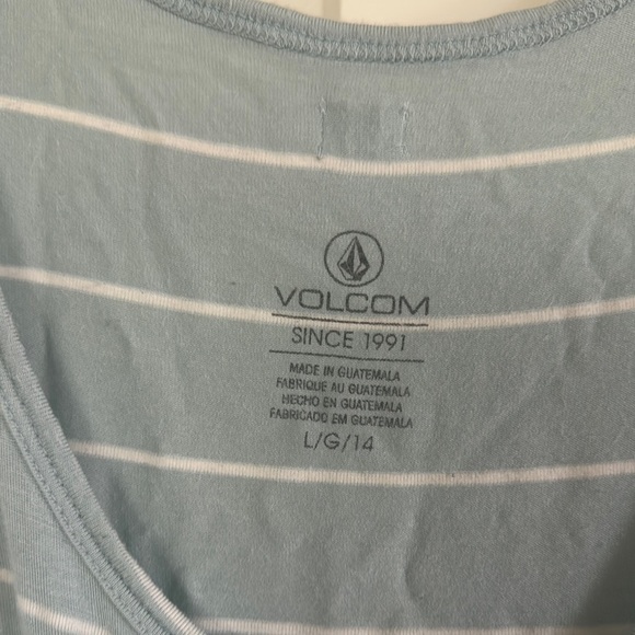 Volcom Sky Blue and White Striped Tank Top / C2 - Picture 2 of 4